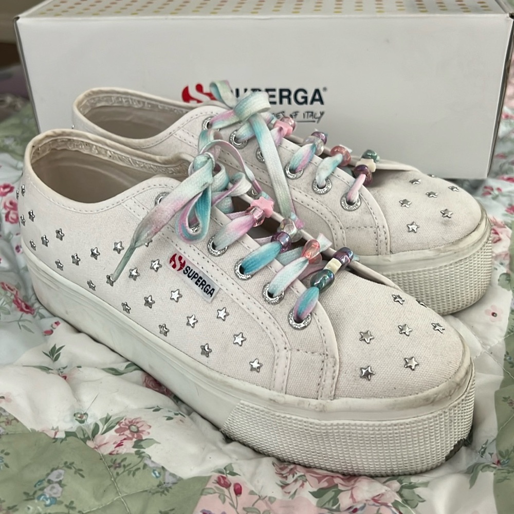 Superga Star Studded Platform Sneakers